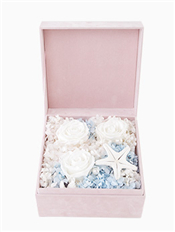爱情海----FlowerSong永生花盒:厄瓜多尔进口白色永生玫瑰